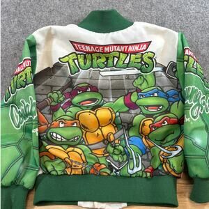 VTG 80s Chalk Line Teenage Mutant Ninja Turtles Bomber Jacket Kids S AOP Cartoon